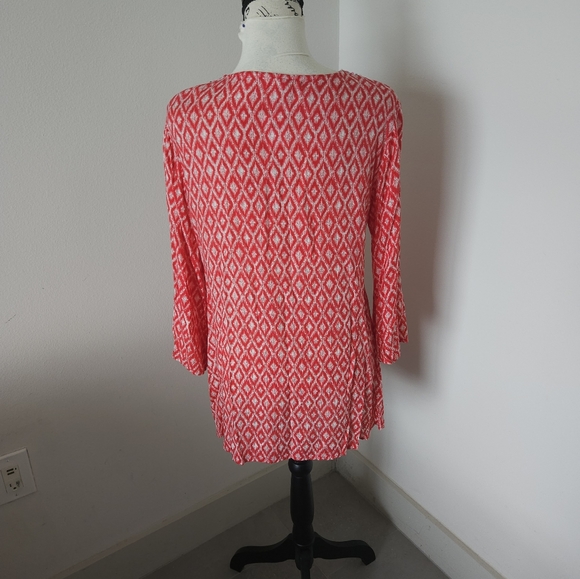 🏝Beach wear red cover up tunic beaded size small - Picture 3 of 5